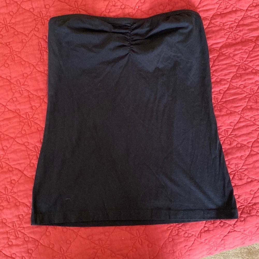 Black strapless top
